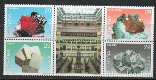 Sellos: Edifil N&ordm; 3283/6, Minerales, nuevo *** serie completa en bloque