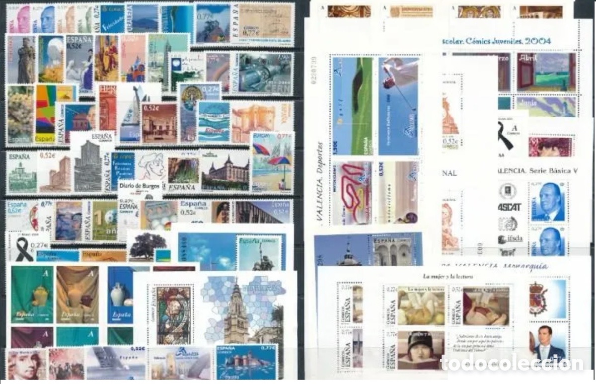Sellos: Sellos Espa&ntilde;a Nuevo A&ntilde;o 2004 Completo Descuento facial