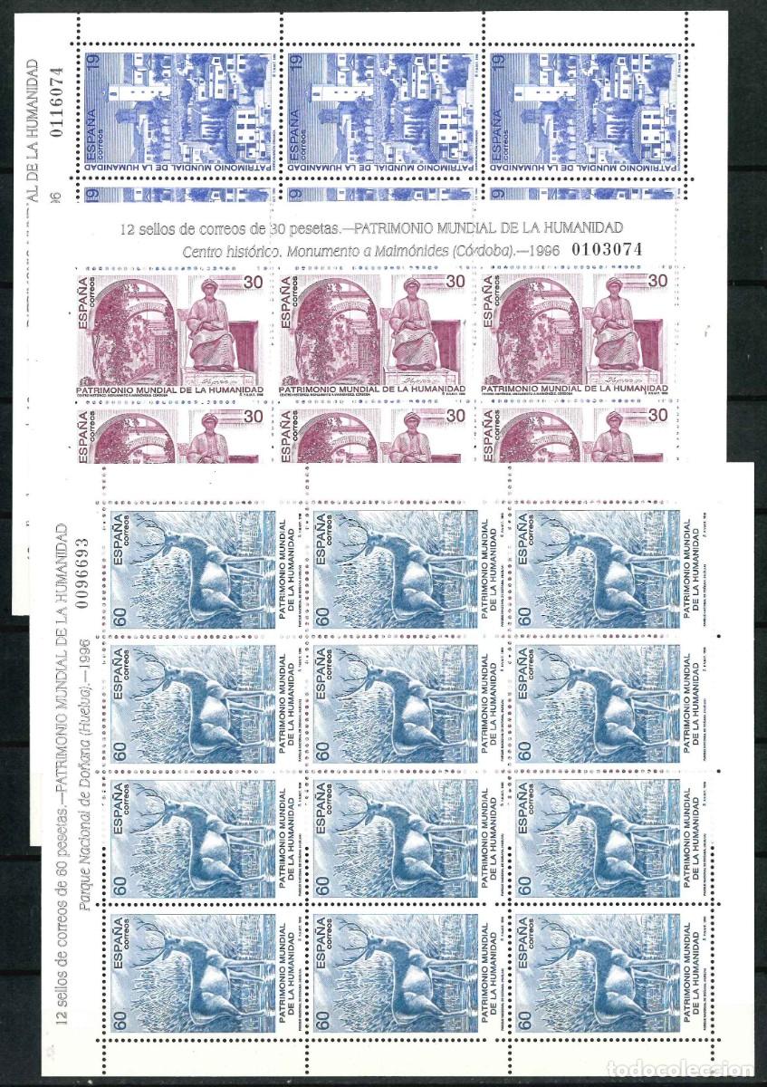 Sellos: Espa&ntilde;a 1996. Minipliegos 51-52-53. Patrimonio Mundial. Edifil 3453/55** MNH- R80
