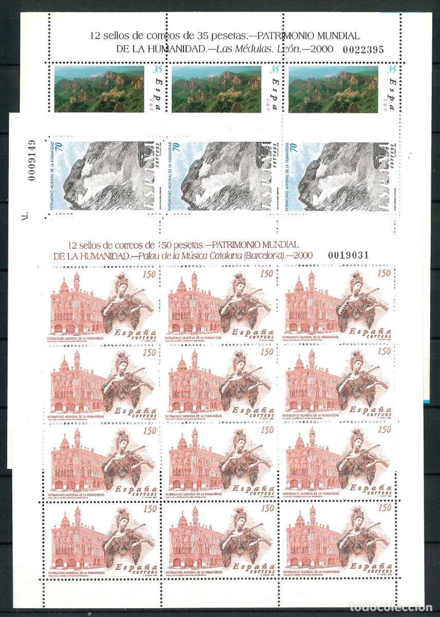 Sellos: Espa&ntilde;a 2000. Minipliegos 70-71-72. Patrimonio Mundial. Edifil 3729/31** MNH- R92
