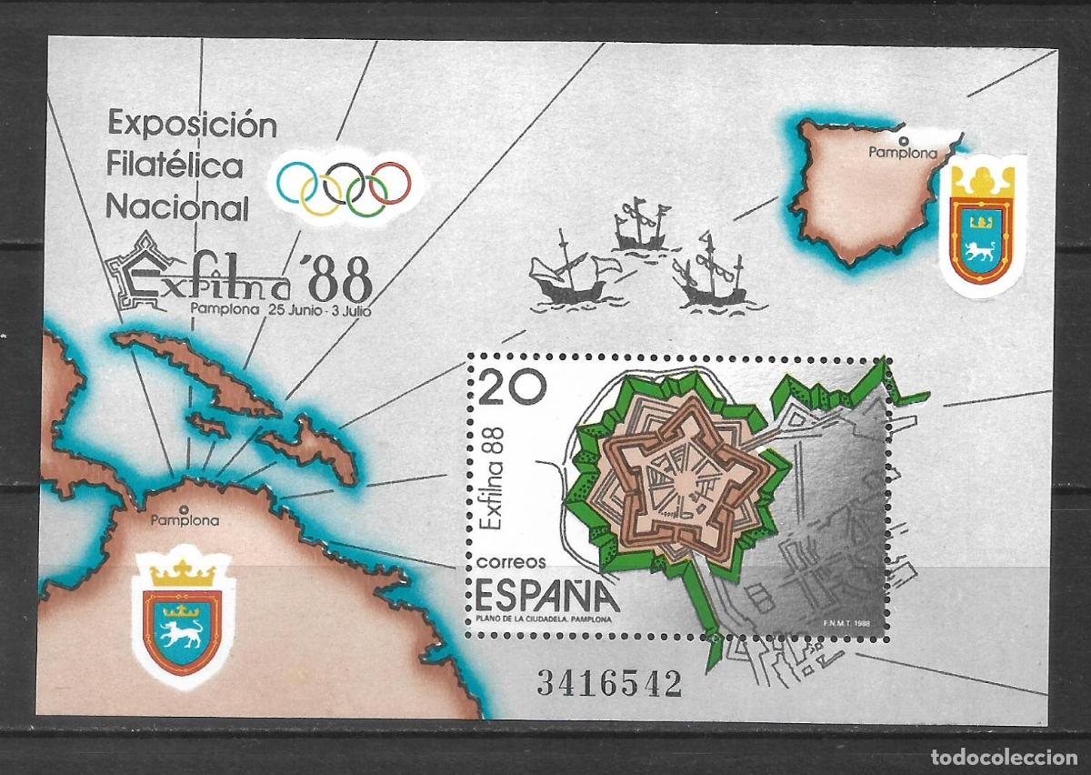 Sellos: espa&ntilde;a 1988 hoja bloque edifil 2956 ** mnh - 27/14