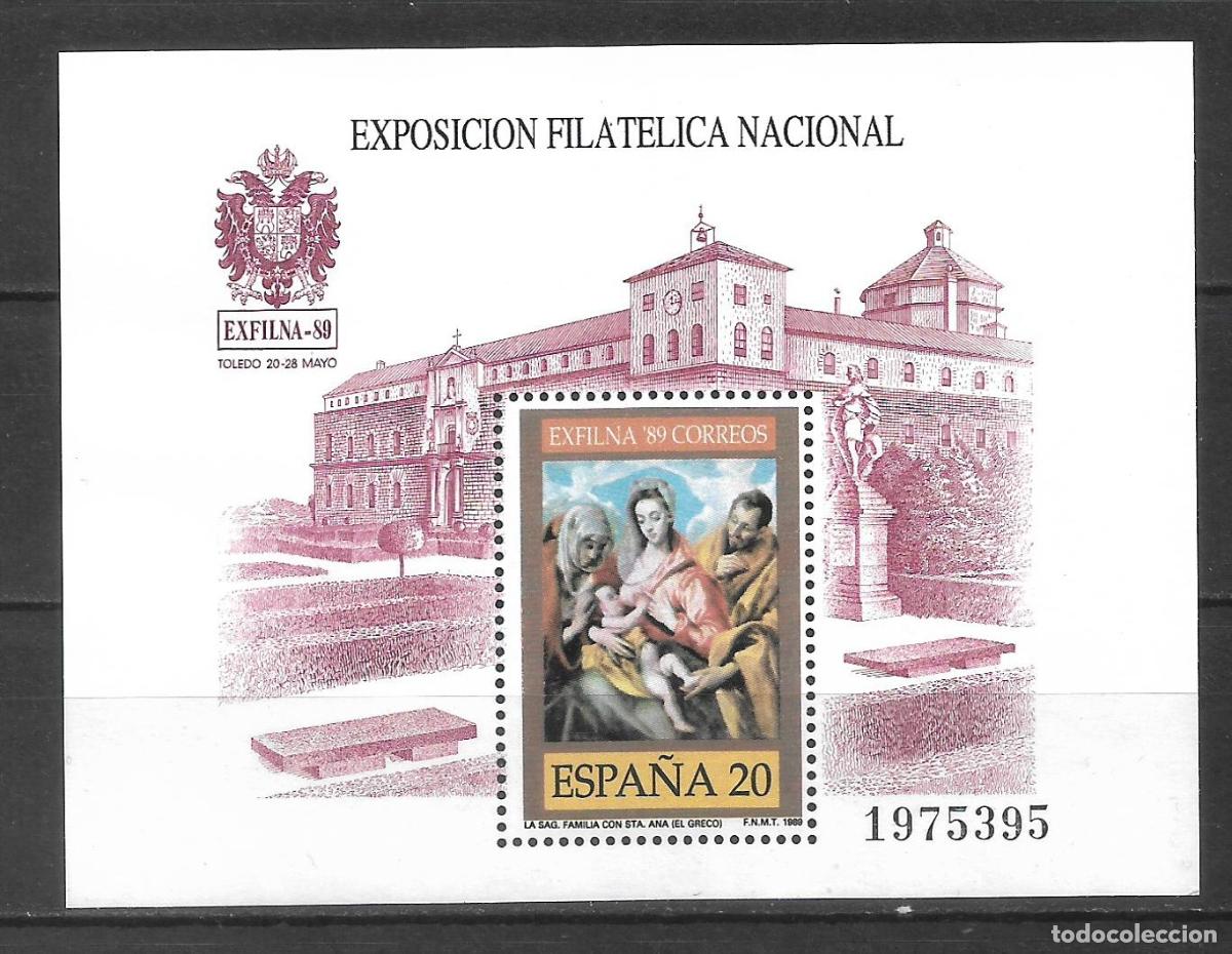 Sellos: espa&ntilde;a 1989 hoja bloque edifil 3012 ** mnh - 27/14