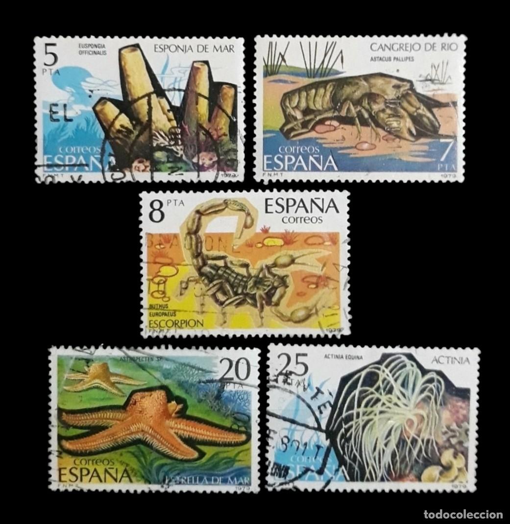 Sellos: ESPA&Ntilde;A 1979 FAUNA - INVERTEBRADOS. SERIE COMPLETA. USADO.