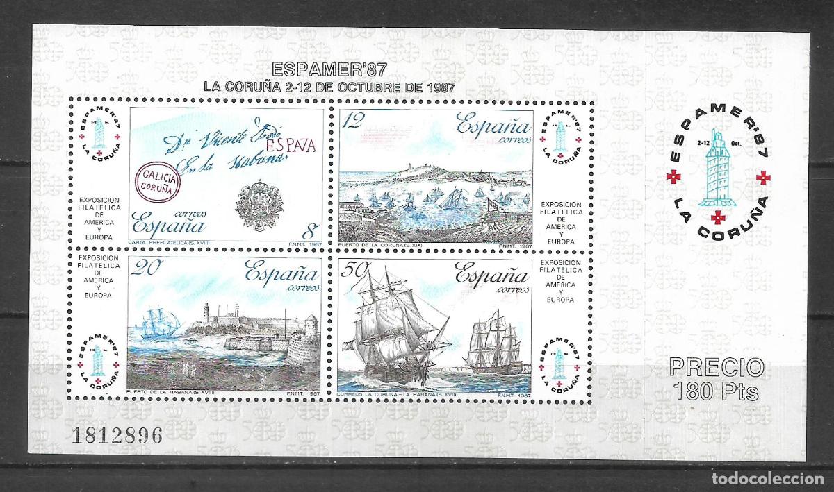 Sellos: espa&ntilde;a 1987 hoja bloque edifil 2916 ** mnh - 24/1
