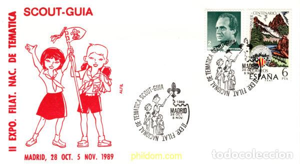 Sellos: 759924 MNH ESPA&Ntilde;A 1989 II EXPO FILATELICA NACIONAL DE TEMATICA SCOUT-GUIA