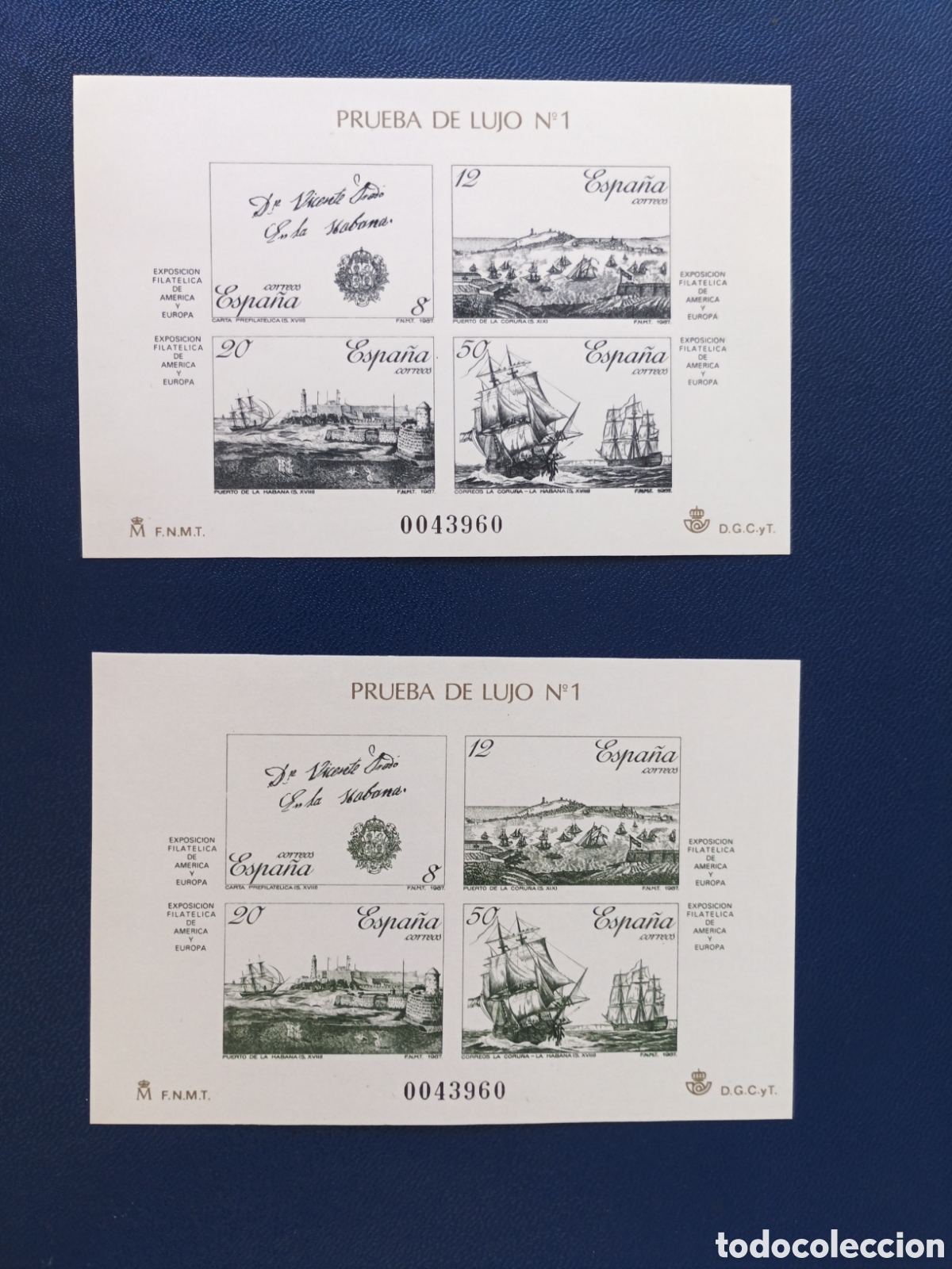 Timbres: SELLOS ESPA&Ntilde;A MNH 1987 PRUEBAS LUJO NUM. 12/13 EXPOSICI&Oacute;N AM&Eacute;RICA ESPA&Ntilde;A ESPAMER 87 LA CORU&Ntilde;A