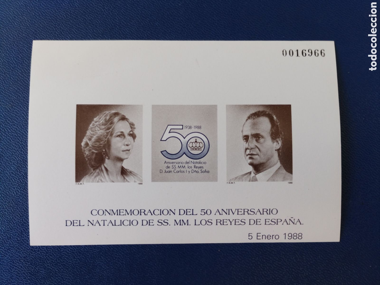 Timbres: SELLOS ESPA&Ntilde;A MNH 1988 PRUEBA DE LUJO NUM 15 50 ANIVERSARIO NATALICIO REYES DE ESPA&Ntilde;A