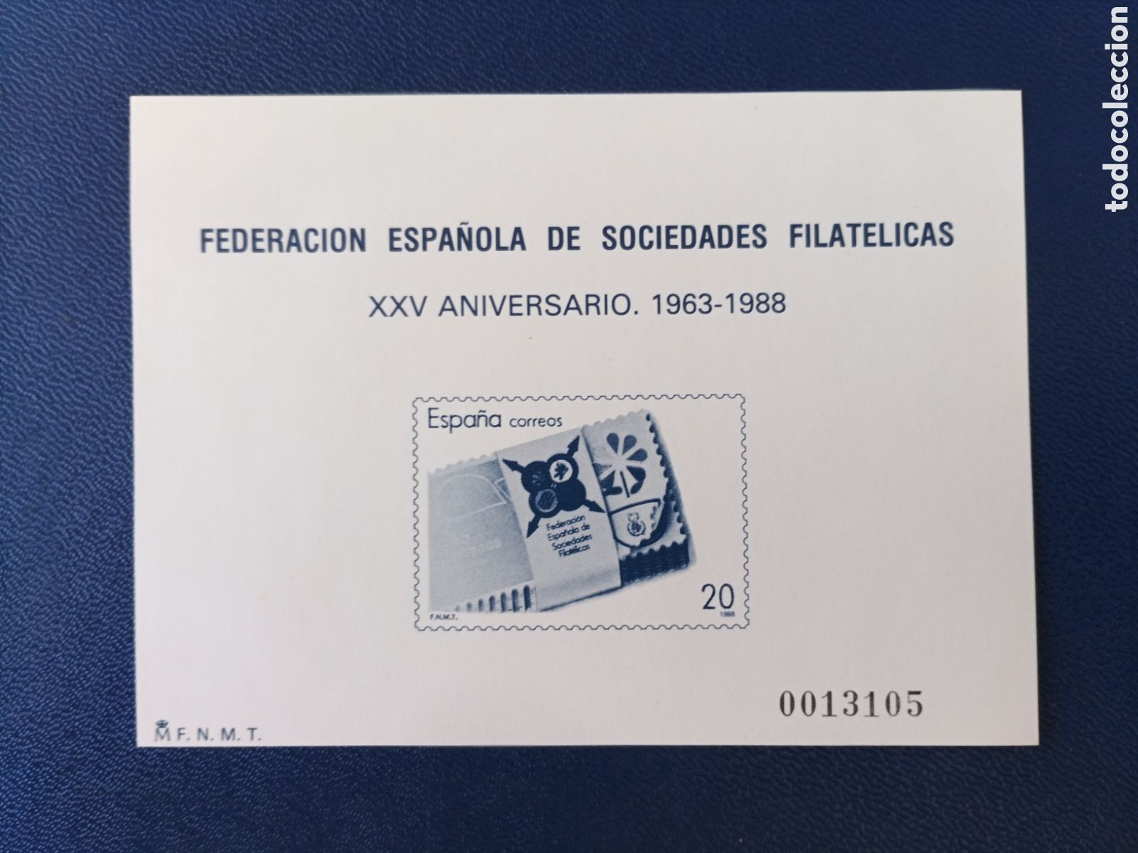 Timbres: SELLOS ESPA&Ntilde;A MNH 1988 PRUEBA DE LUJO NUM 16 XXV ANIVERSARIO FESOFI