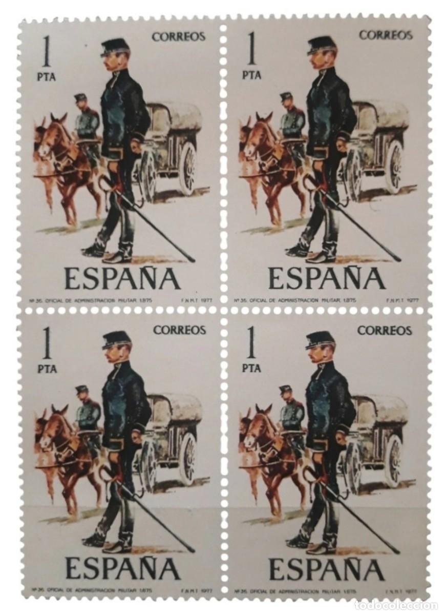 Sellos: ESPA&Ntilde;A 1977 Uniformes militares. Edifil 2423 BLOQUE DE 4 NUEVO - MNH.