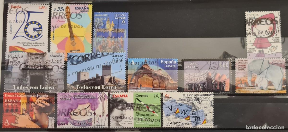 Sellos: Lote de 38 sellos usados de Espa&ntilde;a