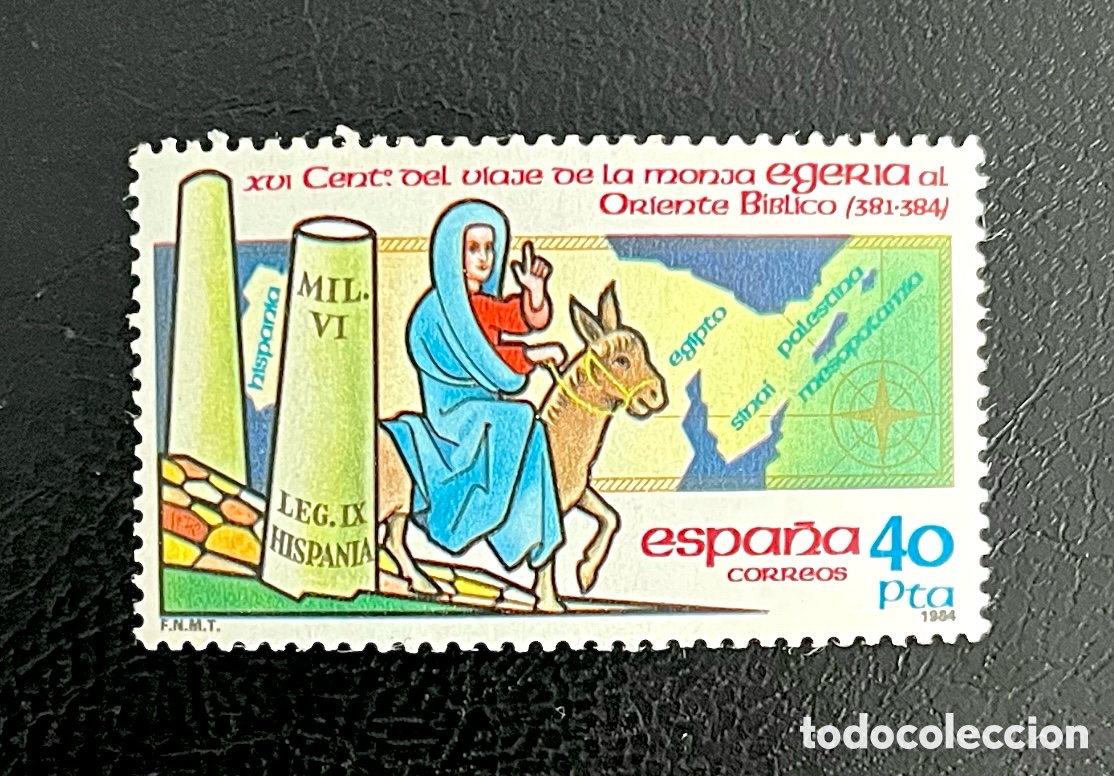 Sellos: Sello XVI Centenario Viaje Monja Egeria Oriente B&iacute;blico