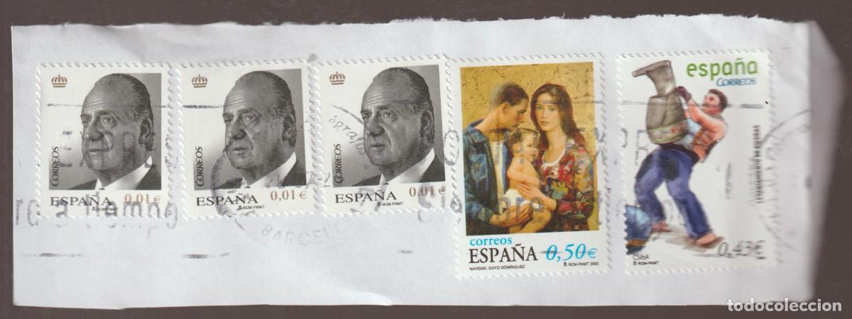 Sellos: Espa&ntilde;a - A&ntilde;os 2000, sellos usados sobre fragmento