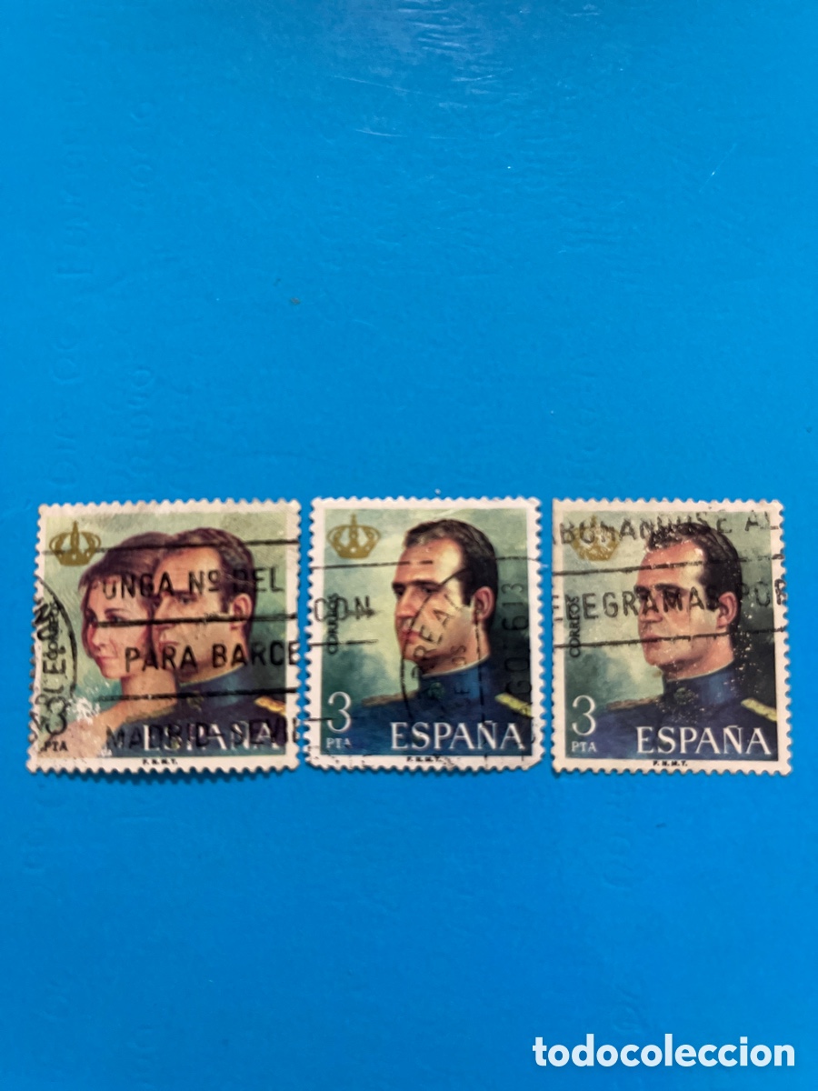 Sellos: Lote 3 sellos Rey Juan Carlos I