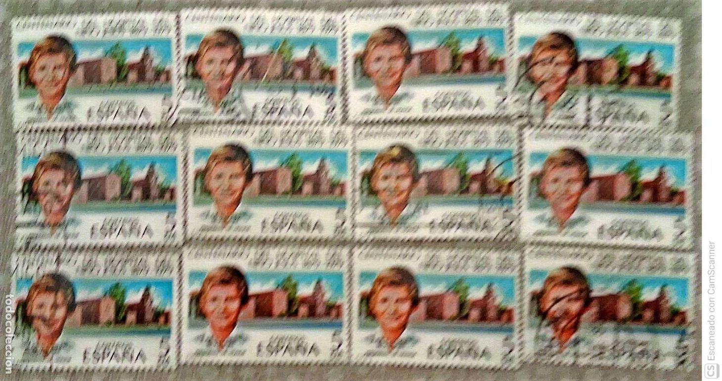Sellos: Espa&ntilde;a. 2548 Hospital del Ni&ntilde;o Jes&uacute;s y Pr&iacute;ncipe de Asturias. 1979. 12 Sellos usados. Ref. h25. Numer