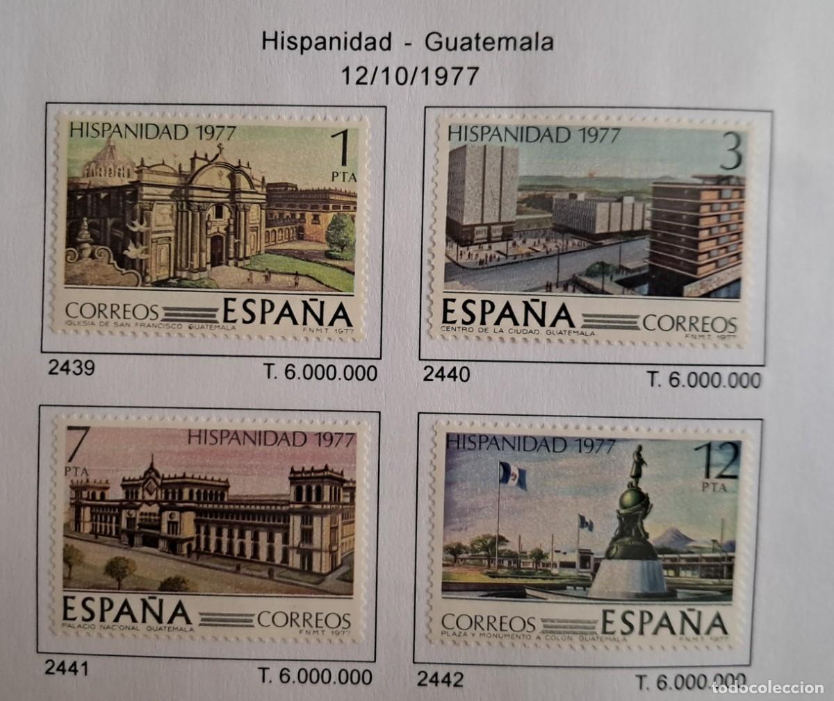 Sellos: SERIE COMPLETA, ESPA&Ntilde;A 1977 - Edifil 2439/2442 &ordm; USADO - HISPANIDAD. GUATEMALA