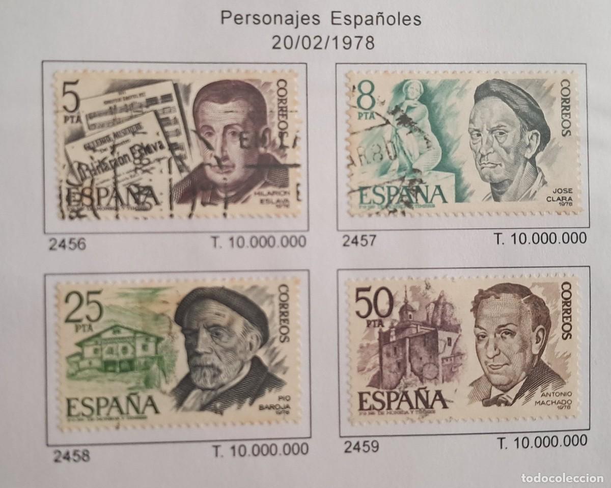 Sellos: serie completa de sellos de Espa&ntilde;a usados, personajes espa&ntilde;oles, edifil 2456-2459, a&ntilde;o 1978.