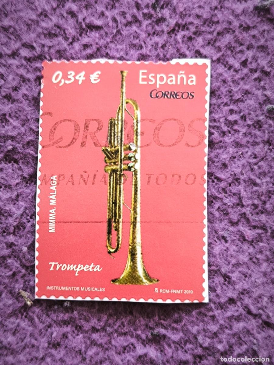 Sellos: Sello Espa&ntilde;a 0,34&euro; Trompeta Instrumentos Musicales 2010 Filatelia Coleccionismo