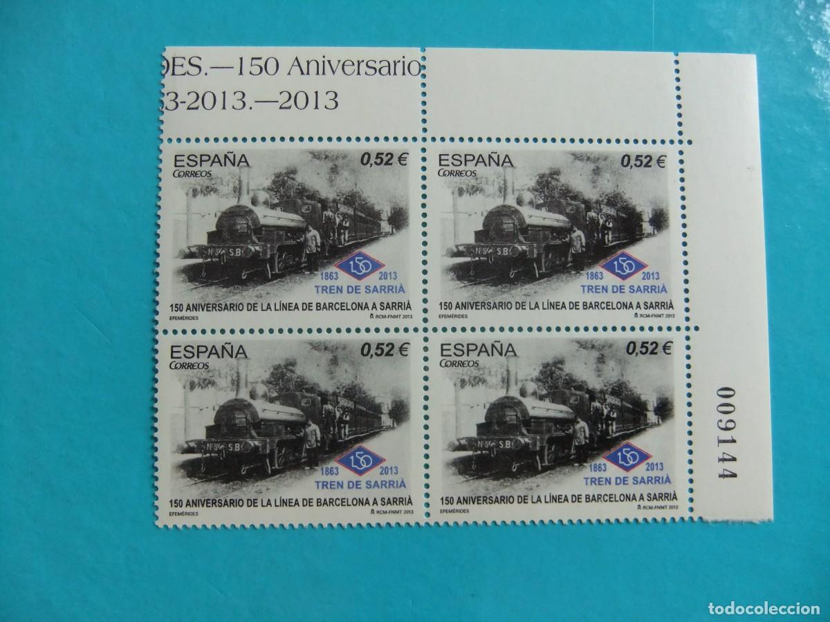 Sellos: NUT ESPA&Ntilde;A 2013 / 150 ANIVER. de la LINEA deTREN BARCELONA -SARRI&Aacute; / EDIFIL 4799 MNH YVERT 4498 MNH