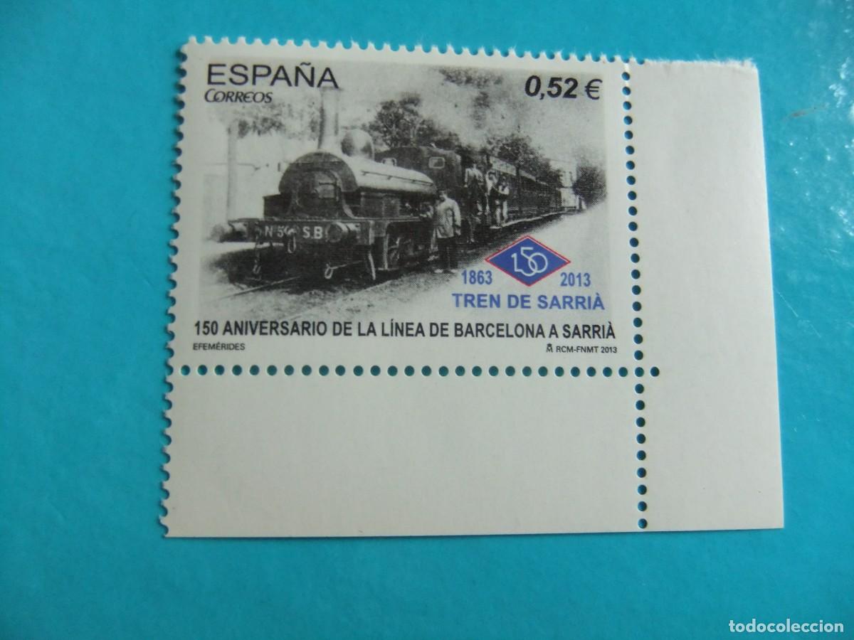 Sellos: NUT ESPA&Ntilde;A 2013 / 150 ANIVER. de la LINEA deTREN BARCELONA -SARRI&Aacute; / EDIFIL 4799 MNH YVERT 4498 MNH