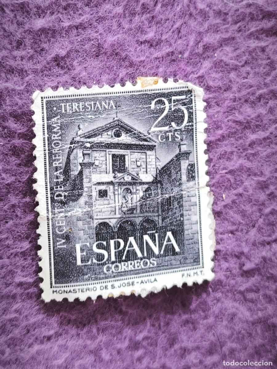 Sellos: Sello Espa&ntilde;a 25 Pesetas Monasterio de San Jos&eacute; &Aacute;vila IV Centenario Reforma Filatelia