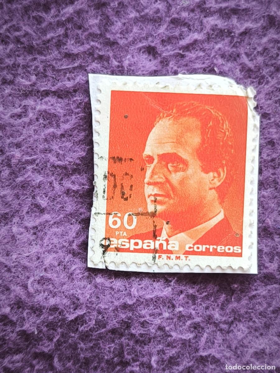 Sellos: Sello Espa&ntilde;a 60 Pesetas Juan Carlos I Cl&aacute;sico Rojo Para Coleccionistas De Filatelia