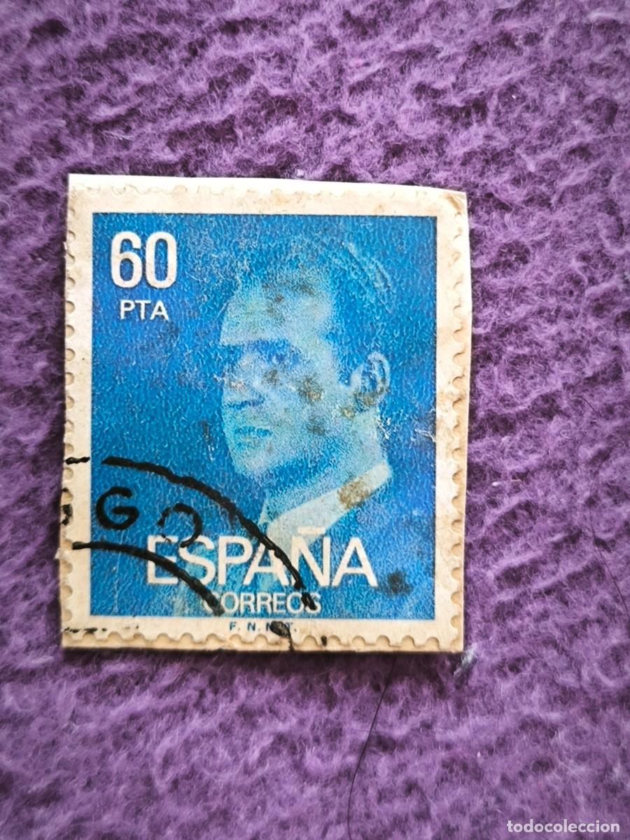 Sellos: Sello Espa&ntilde;a 60 Pesetas Juan Carlos I Cl&aacute;sico Azul Para Coleccionistas De Filatelia