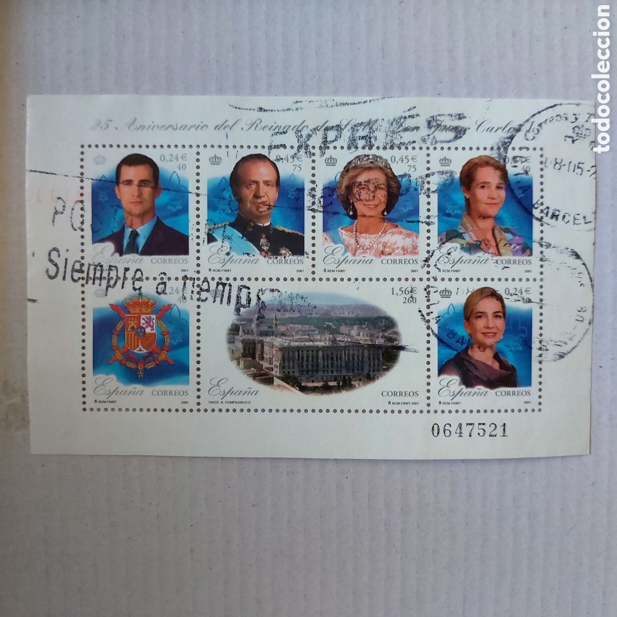 Sellos: 2001 Espa&ntilde;a Usado Hoja bloque familia real