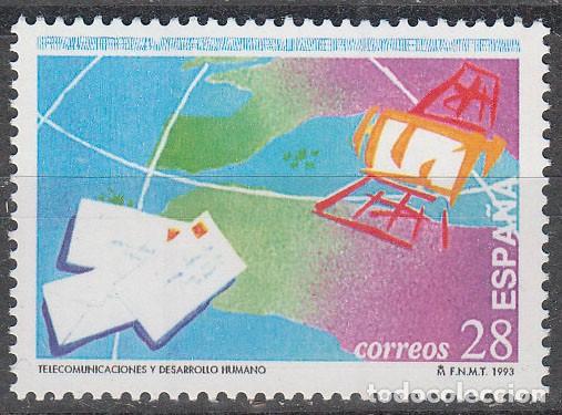 Sellos: EDIFIL N&ordm; 3255, DIA DE LAS TELECOMUNICACIONES 1993, NUEVO ***