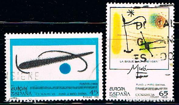 Sellos: EDIFIL 3250/1, OBRAS DE JOAN MIRO, SERIE COMPLETA USADO