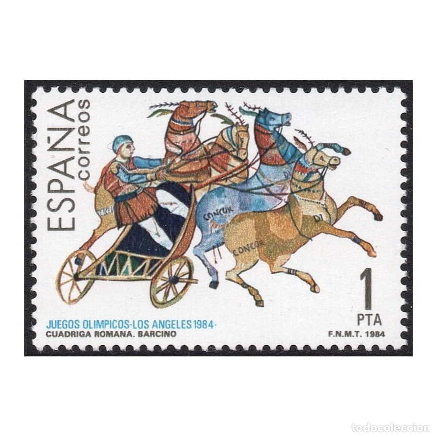 Sellos: Espa&ntilde;a 1984 [SLL] Juegos Ol&iacute;mpicos Los &Aacute;ngeles. Cuadriga de Barcino (MNH)