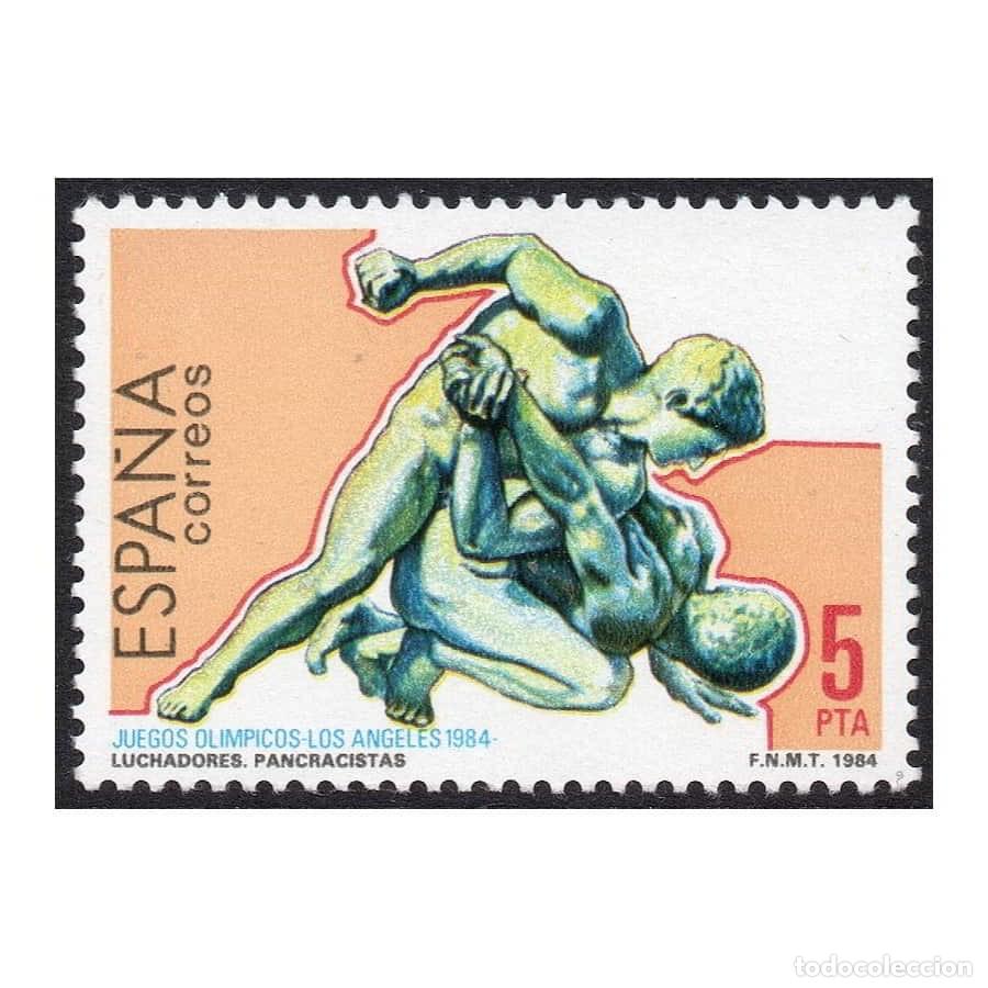 Sellos: Espa&ntilde;a 1984 [SLL] Juegos Ol&iacute;mpicos Los &Aacute;ngeles. Luchadores. Pancracistas (MNH)