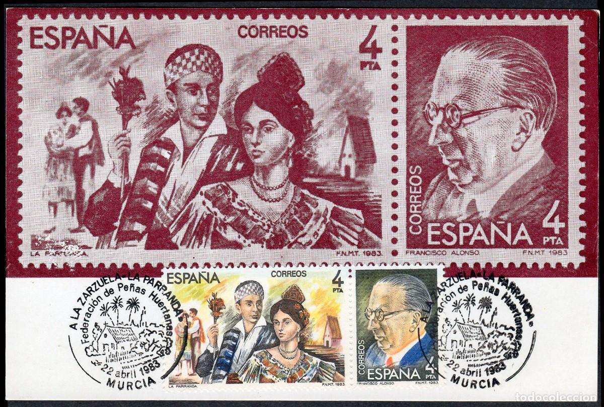 Sellos: Murcia - Edi o TM 2697/8 - M&aacute;xima Mat &rdquo;A la Zarzuela - La Parranda - Murcia 22/IV/83&rdquo;