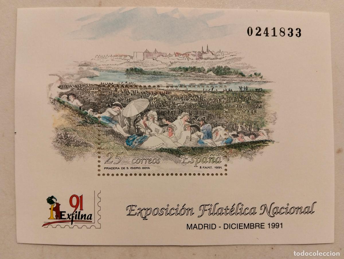 Stamps: HOJA BLOQUE, EXPOSICION FILATELICA NACIONAL, EXFILNA 91, LA PRADERA DE SAN ISIDRO