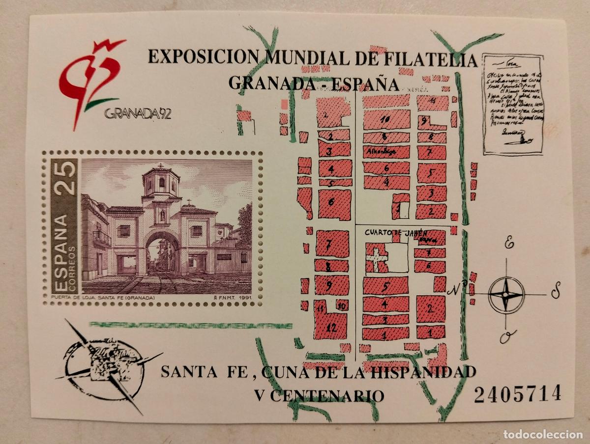 Stamps: HOJA BLOQUE, EXPOSICION MUNDIAL DE FILATELIA, GRANADA 92