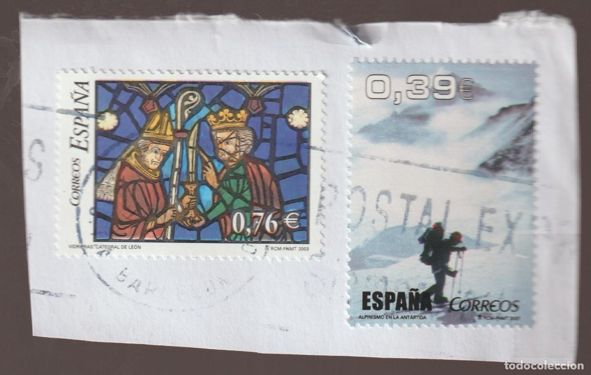 Sellos: Espa&ntilde;a - Sellos usados sobre fragmento