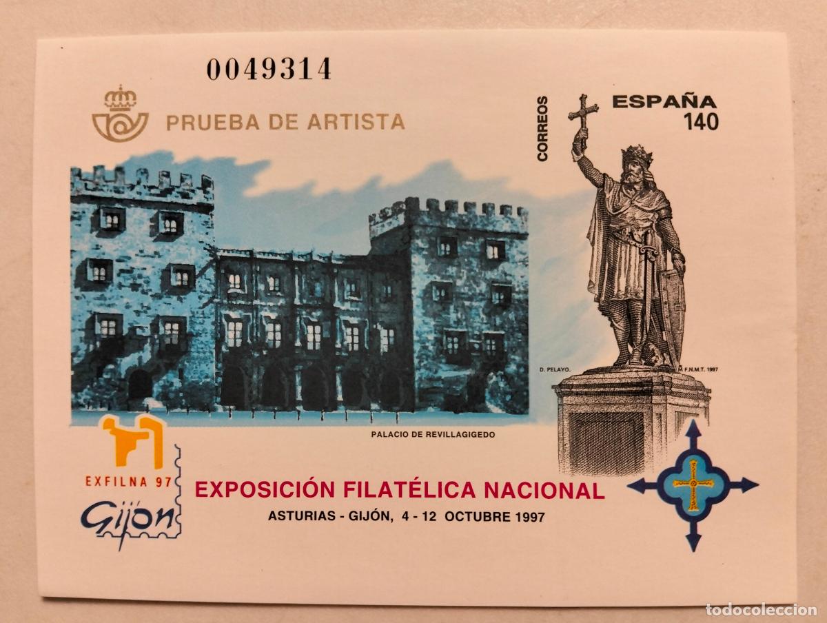 Sellos: HOJA BLOQUE, EXPOSICION FILATELICA NACIONAL, EXFILNA 97, GIJON