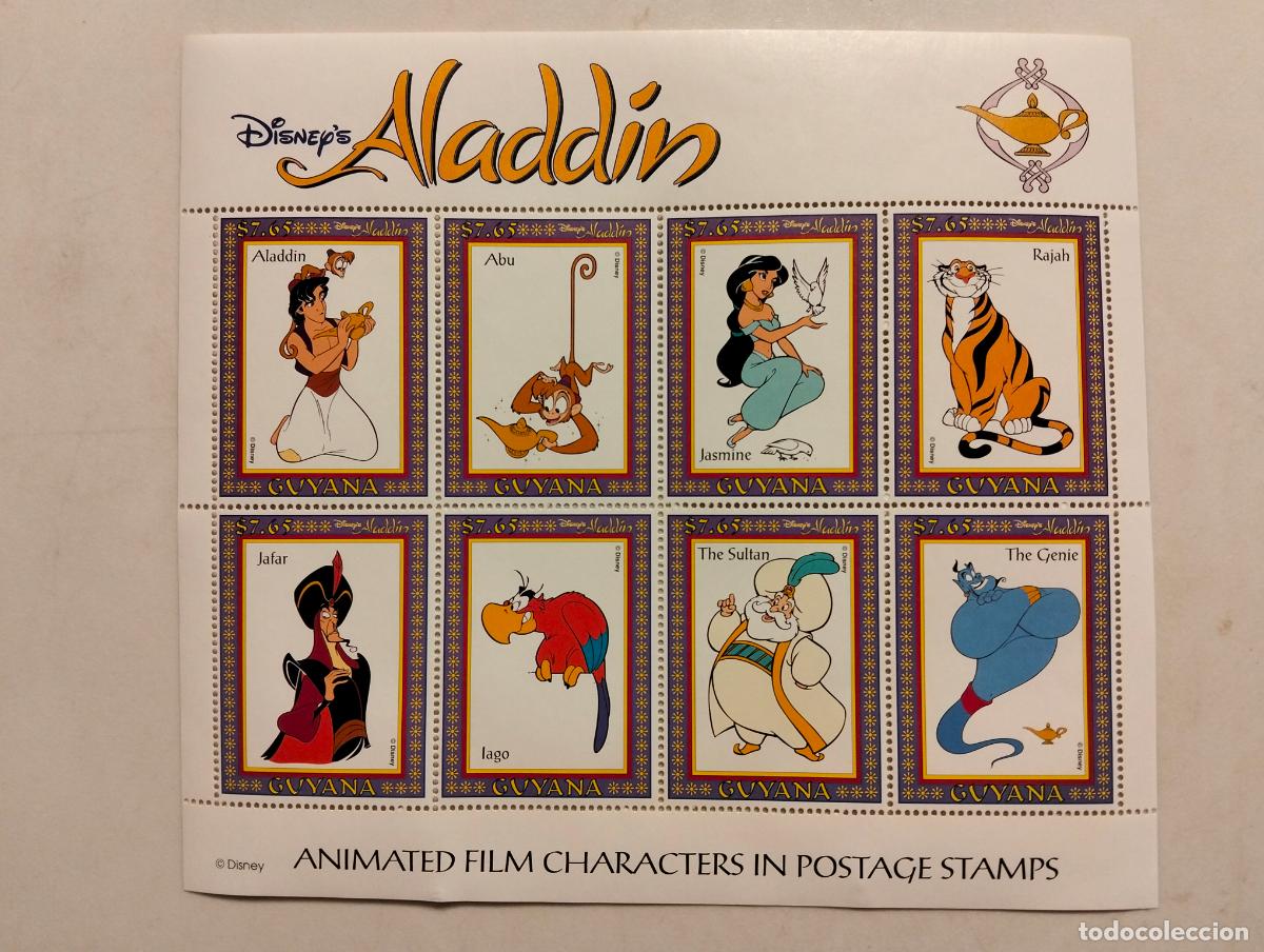 Sellos: HOJA BLOQUE, SELLOS SERIE ALADDIN, WALT DISNEY