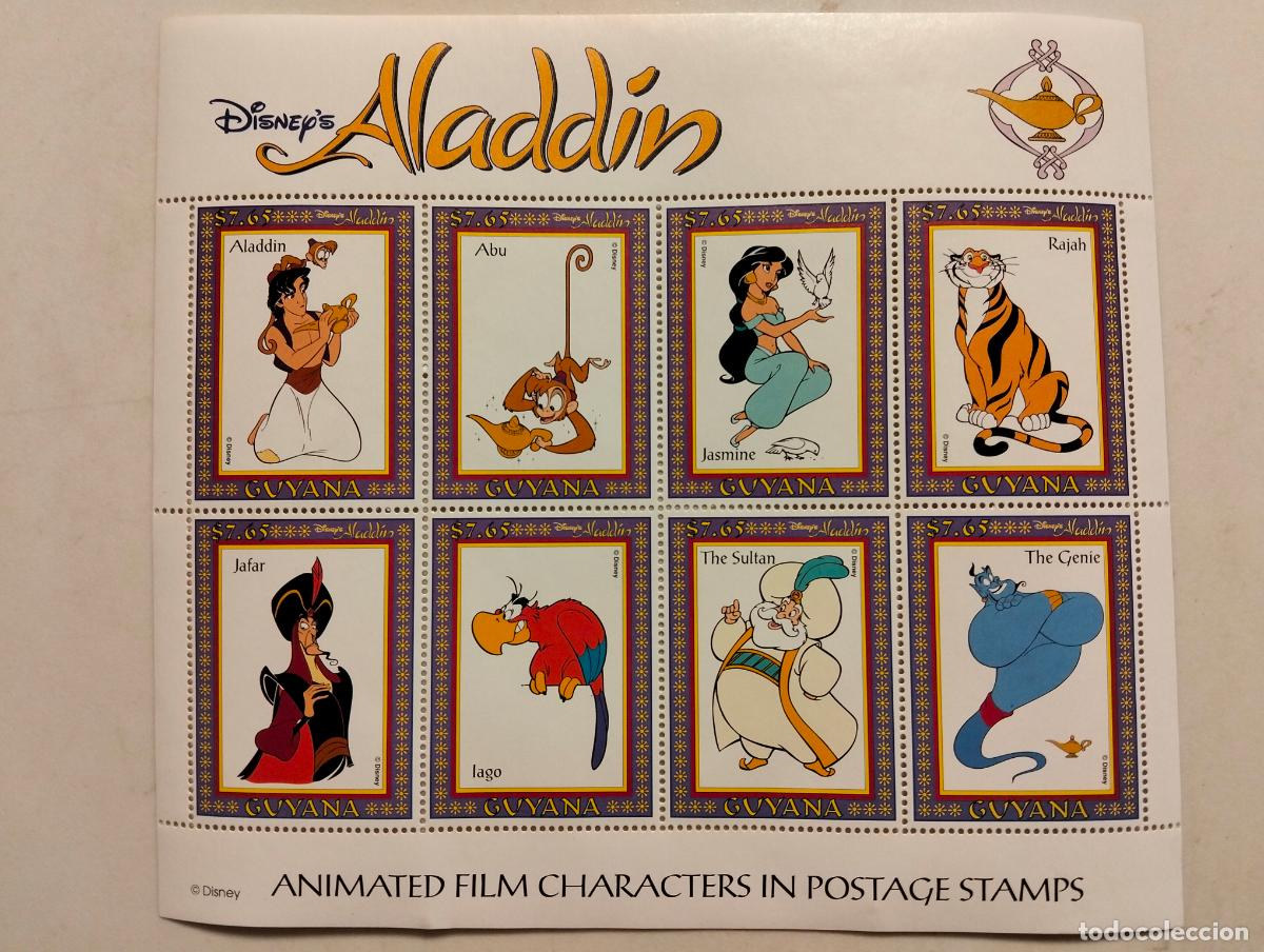 Sellos: HOJA BLOQUE, SELLOS SERIE ALADDIN, WALT DISNEY