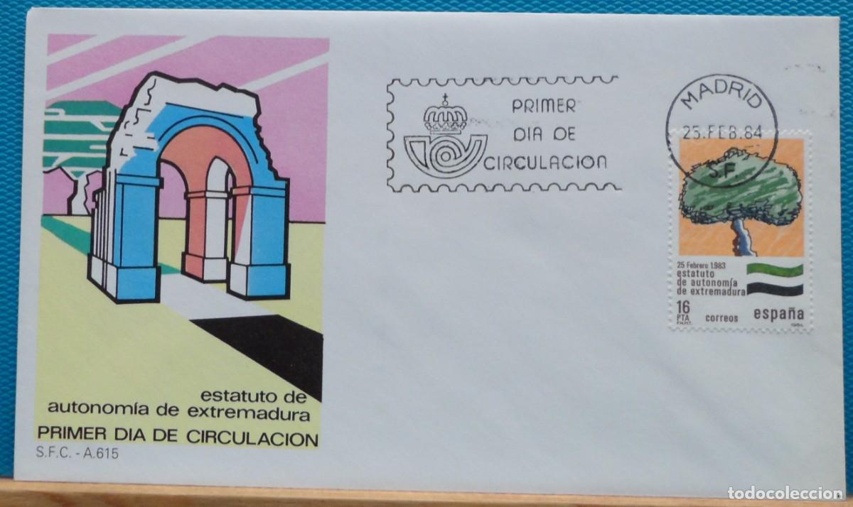 Sellos: 1984-ESPA&Ntilde;A-SPD-VER FOTO-N&ordm;2735-ESTATUTOS DE AUTONOMIA-EXTREMADURA
