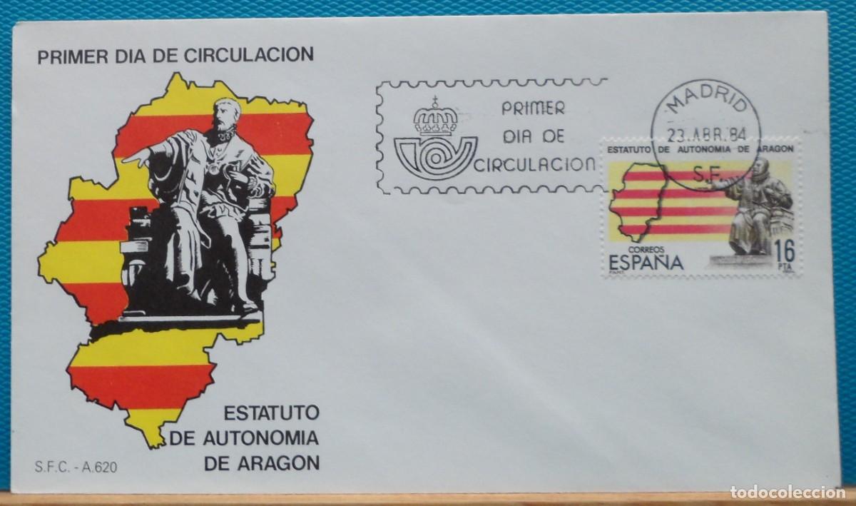 Sellos: 1984-ESPA&Ntilde;A-SPD-VER FOTO-N&ordm;2736-ESTATUTOS DE AUTONOMIA-ARAGON