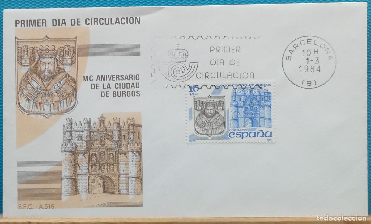 Sellos: 1984-ESPA&Ntilde;A-SPD-VER FOTO-N&ordm;2743-MC ANIVERSARIO DE LA CUIDAD DE BURGOS