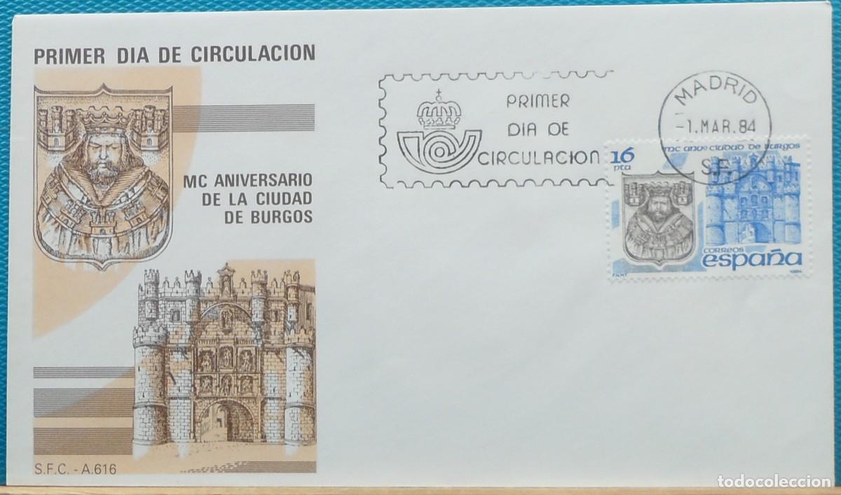 Sellos: 1984-ESPA&Ntilde;A-SPD-VER FOTO-N&ordm;2743-MC ANIVERSARIO DE LA CUIDAD DE BURGOS