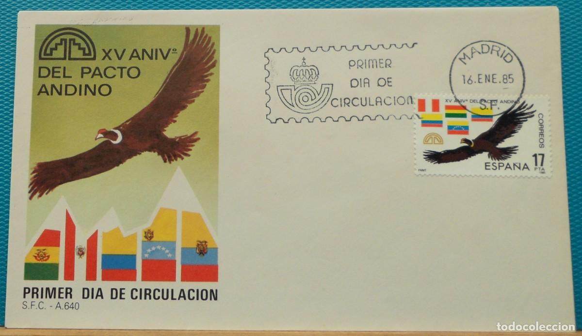 Sellos: 1985-ESPA&Ntilde;A-SPD-VER FOTO-N&ordm;2778-XV ANIVERSARIO DEL PACTO ANDINO