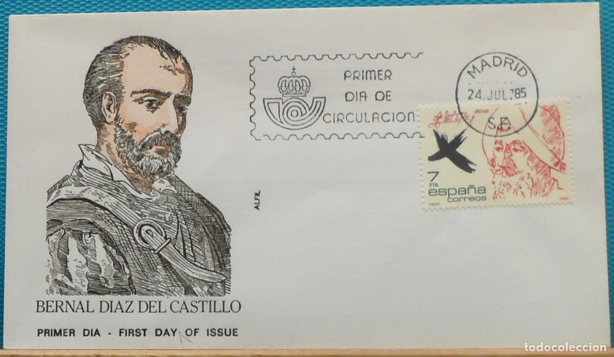 Sellos: 1985-ESPA&Ntilde;A-SPD-VER FOTO-N&ordm;2806-PERSONAJES-BERNAL DIAZ DEL CASTILLO