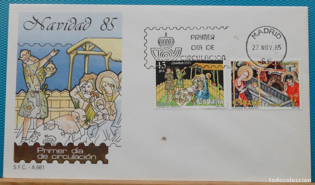 Sellos: 1985-ESPA&Ntilde;A-SPD-VER FOTO-N&ordm;2818/9-NAVIDAD
