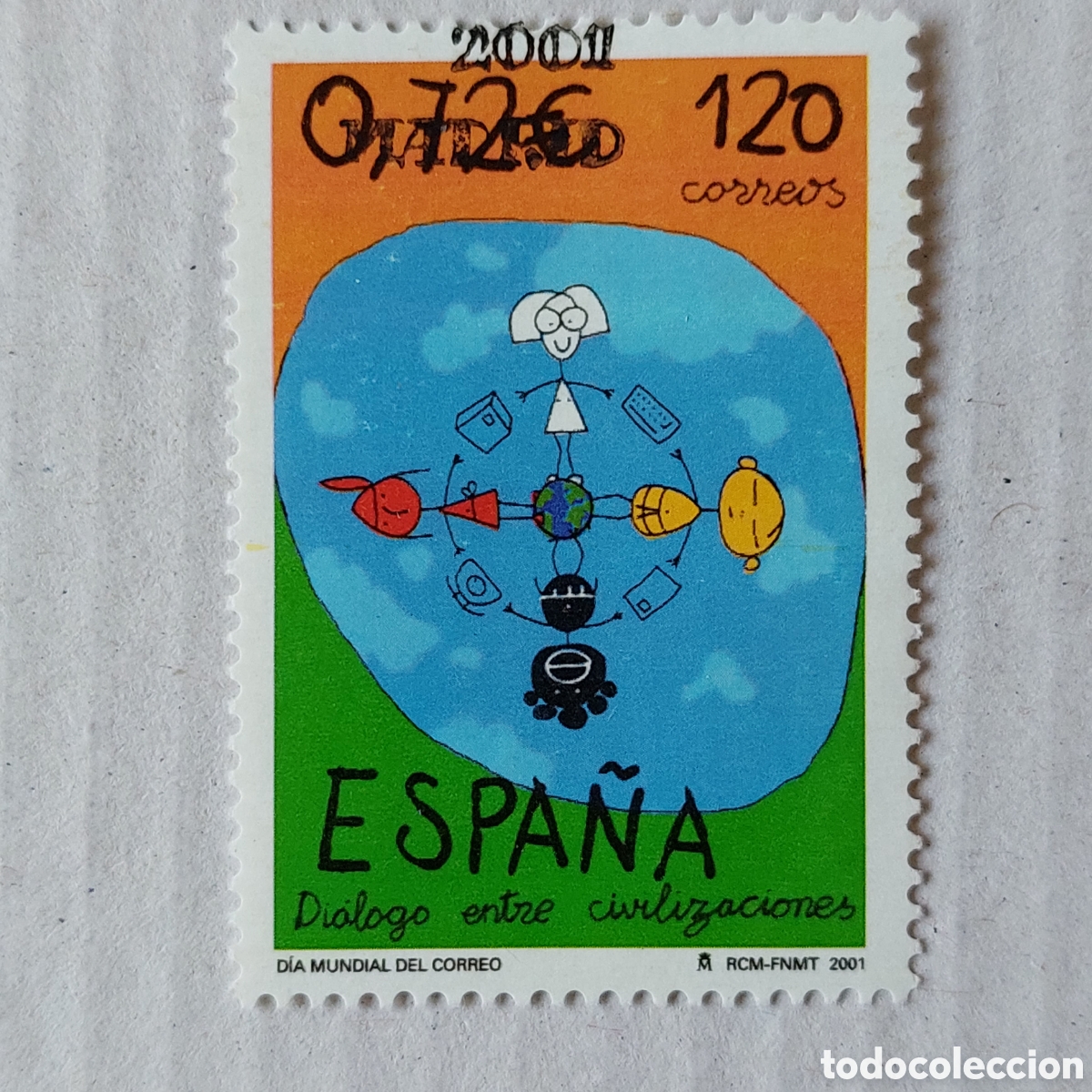 Sellos: 2001 Espa&ntilde;a Usado D&iacute;a mundial del correo