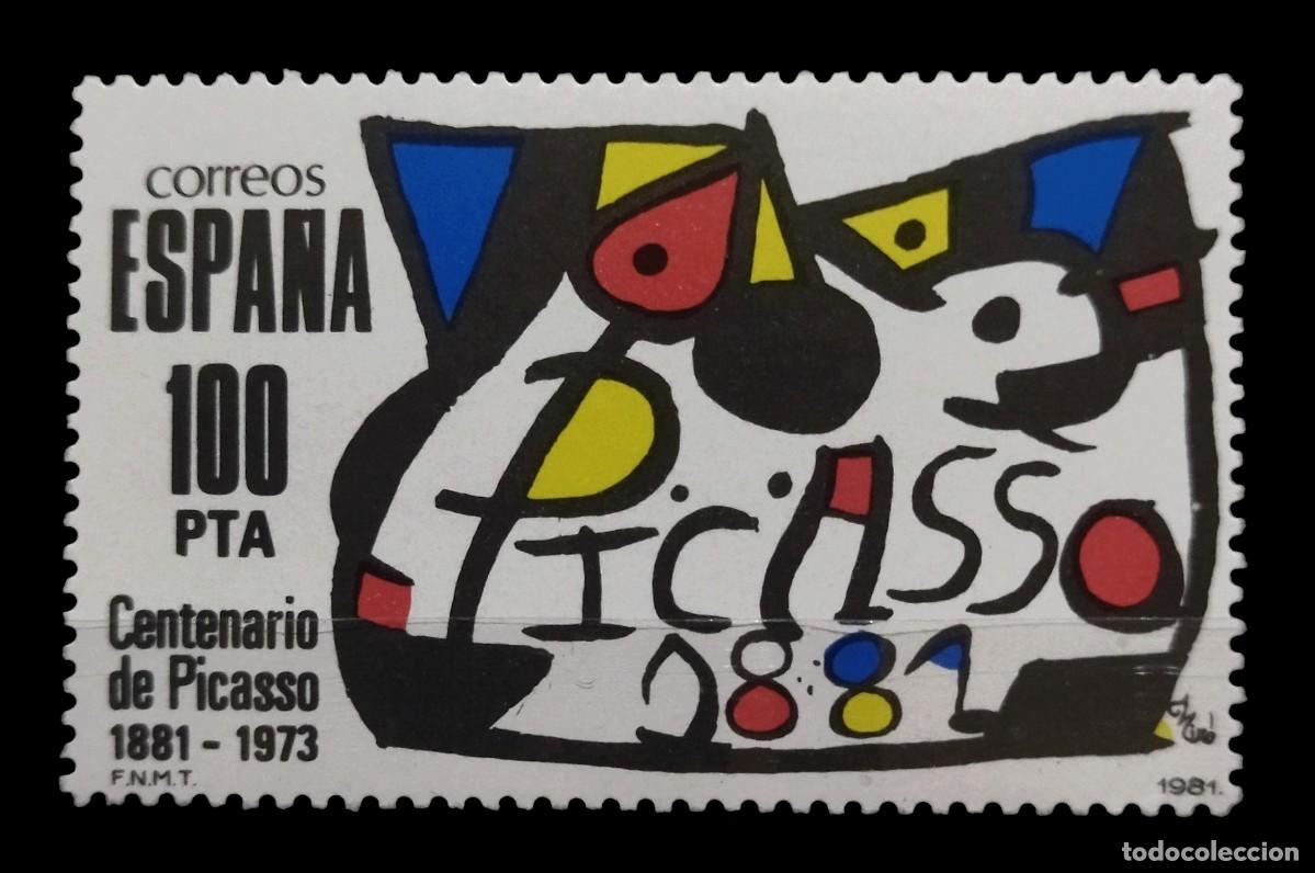Sellos: Espa&ntilde;a 1981 Homenaje a Picasso de Joan Mir&oacute;. NUEVO - MNH.