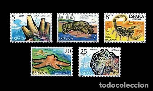 Sellos: Edifil 2531-2535 nuevos sin charnela MNH ** 1979 Fauna. Invertebrados