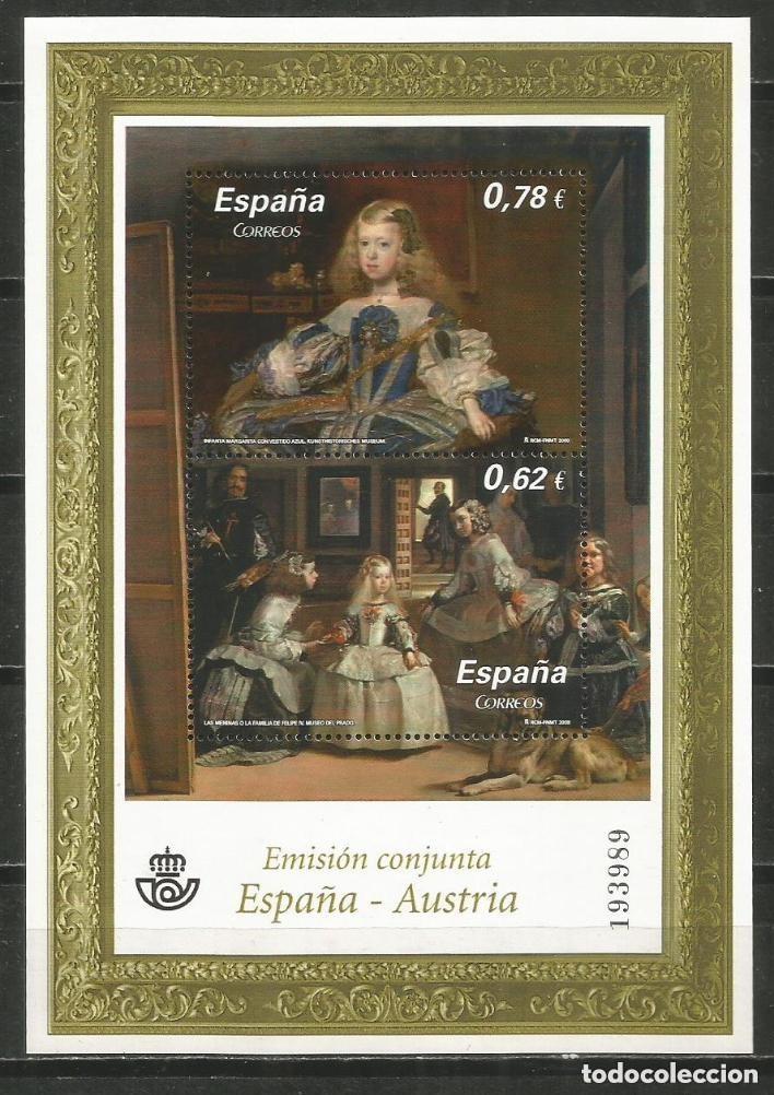 Sellos: ESPA&Ntilde;A PINTURA EMISION CON AUSTRIA HOJA BLOQUE EDIFIL NUM. 4519 ** NUEVA SIN FIJASELLOS