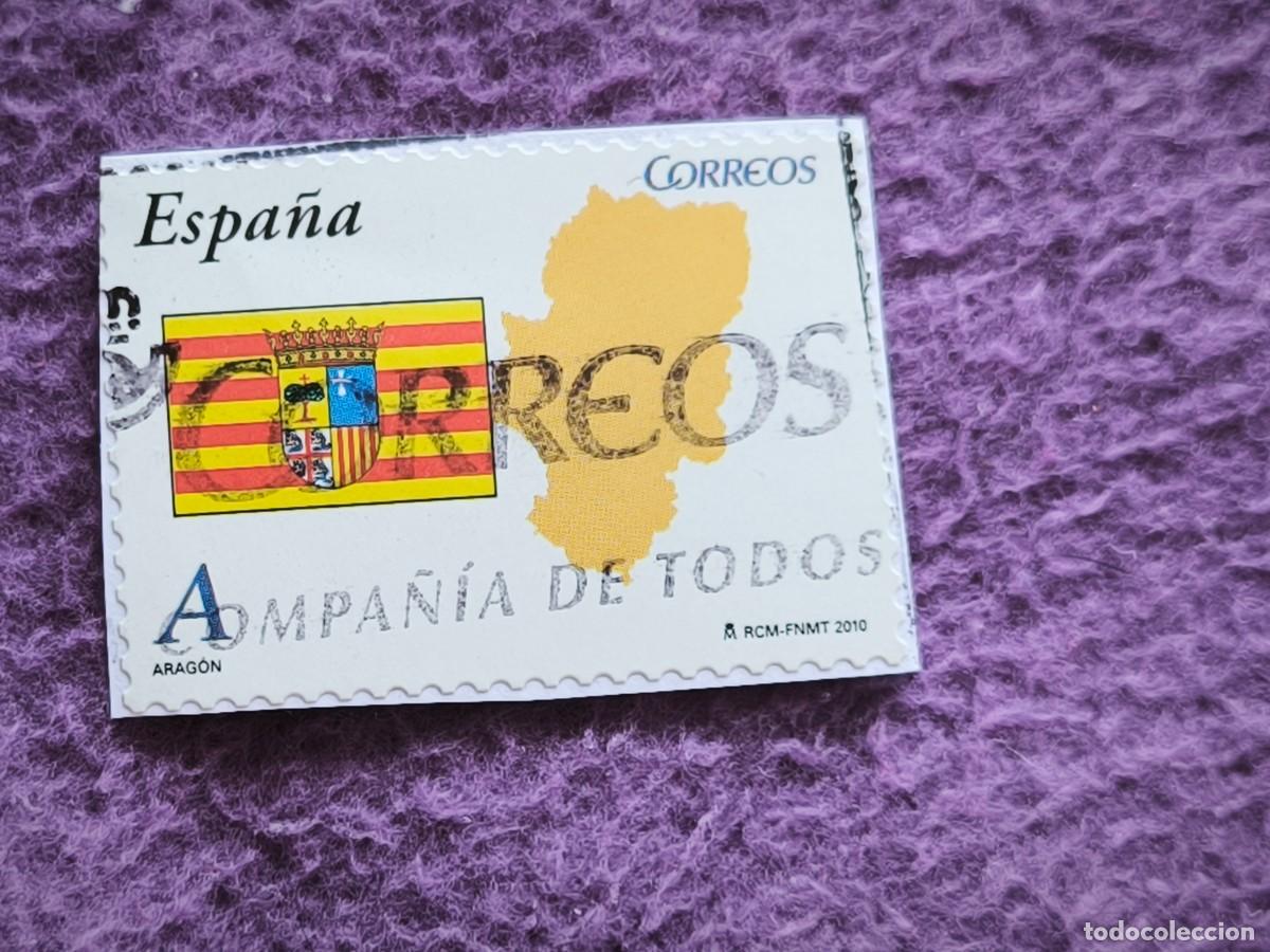 Sellos: Sello Espa&ntilde;a Arag&oacute;n Bandera Y Escudo 2010 Correos Serie Comunidades Aut&oacute;nomas